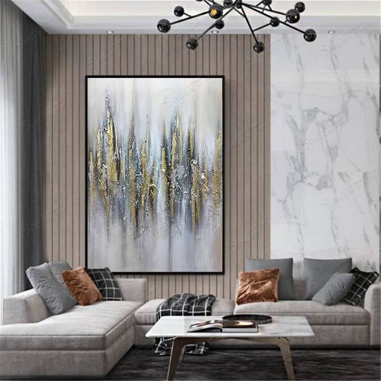 Entryway Handmade Gold Leaf You Office Abstract Canvas Artwork ZC1Q9
